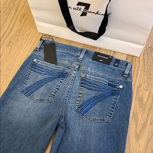 NWT 7 For All Mankind Women’s Tailorless Dojo Jeans Marsh Size 27